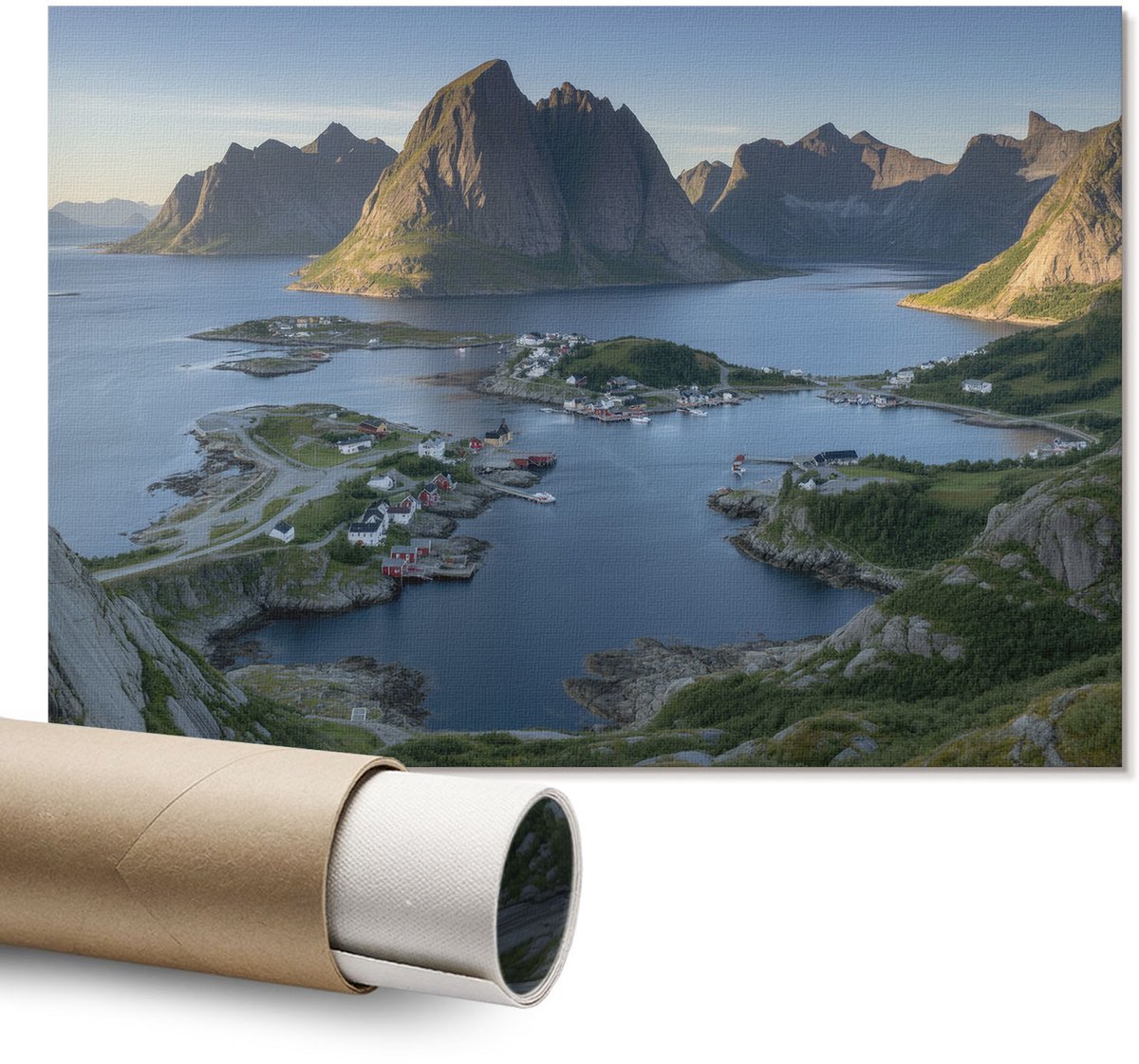Coloray Polycanvas Wandposter - Capibara'S In De Vijver, Illustratie - A1 - Groen Illustratie - Rechthoek - Canvasposter - Woonkamer - Kinder