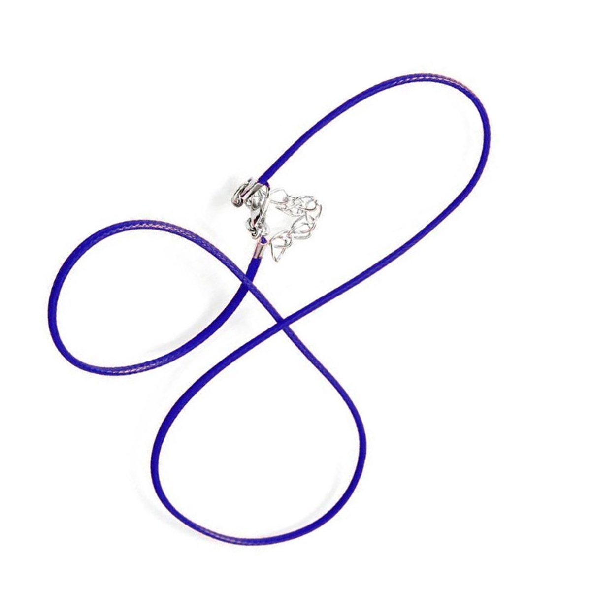 Elegante veterketting of armband, blauw – 1,5 mm – 45 cm