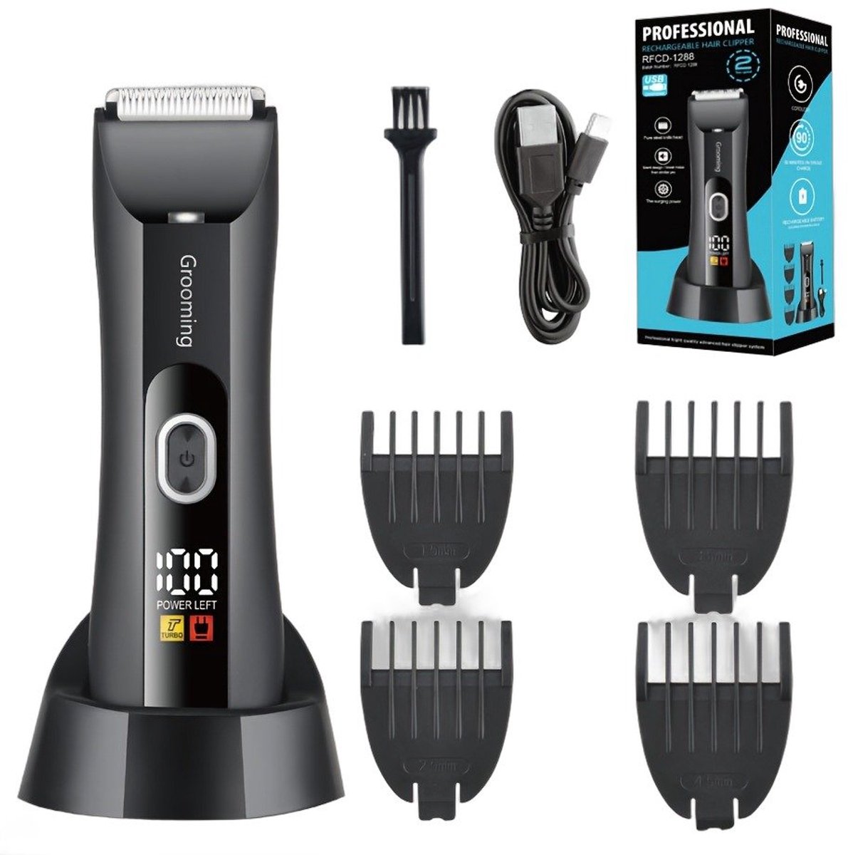 Currero Foil Shaver - Scheerapparaat Mannen - Hoofd Scheerapparaat - Head Shaver - Tondeuse met Trimmer - Lichaam en Baard - Oplaadbaar