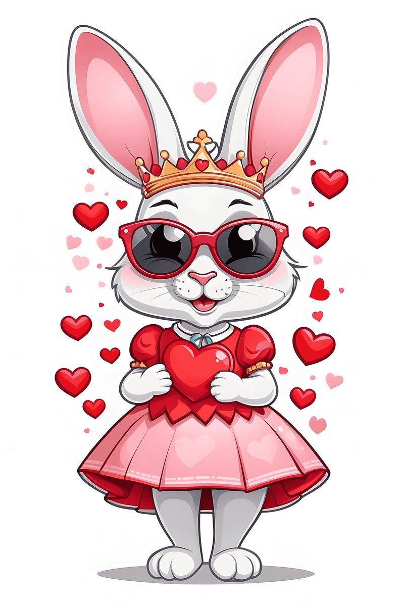 Meisjes Konijn Cartoon Poster - Konijn - Kinder - Wanddecoratie - posters - formaat 70x100cm - L2100MT