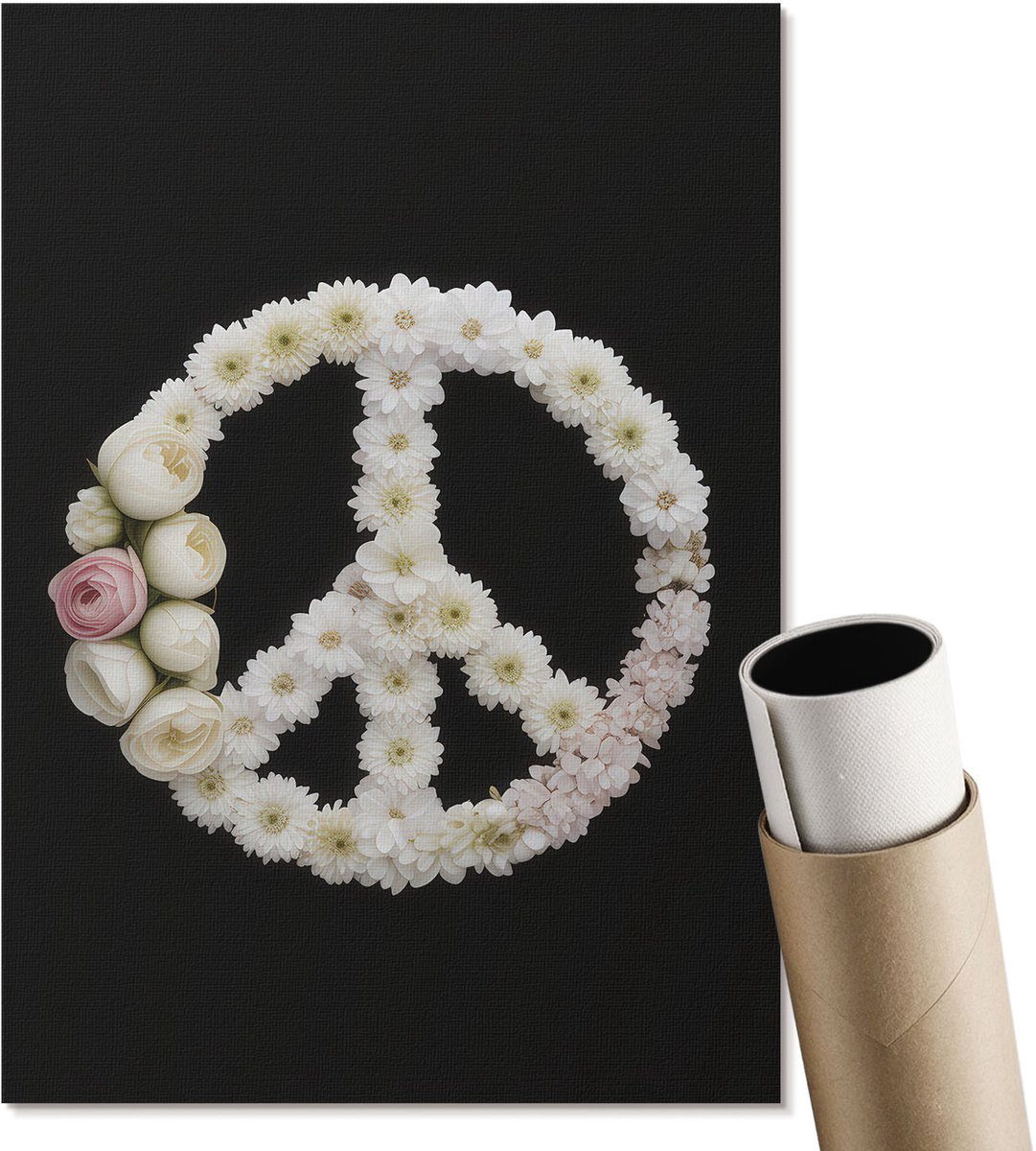 Coloray Polycanvas Poster - Bloemenkamer, Fotografie - A4 - Wit Wandposter - Rechthoek - Kunstposter - Woonkamer, Slaapkamer, Kantoor - Glamour