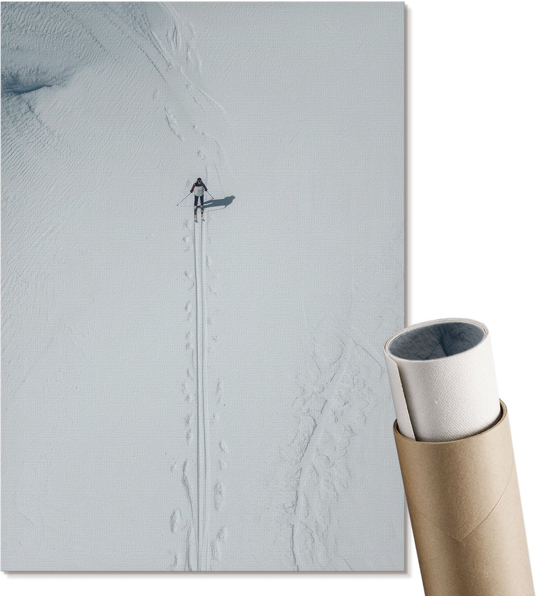 Coloray Polycanvas Wandposter - Winterlandschap, Fotografie - A4 - Wit Wanddecoratie - Rechthoek - Canvasposter - Woonkamer, Slaapkamer, Kantoor - Modern