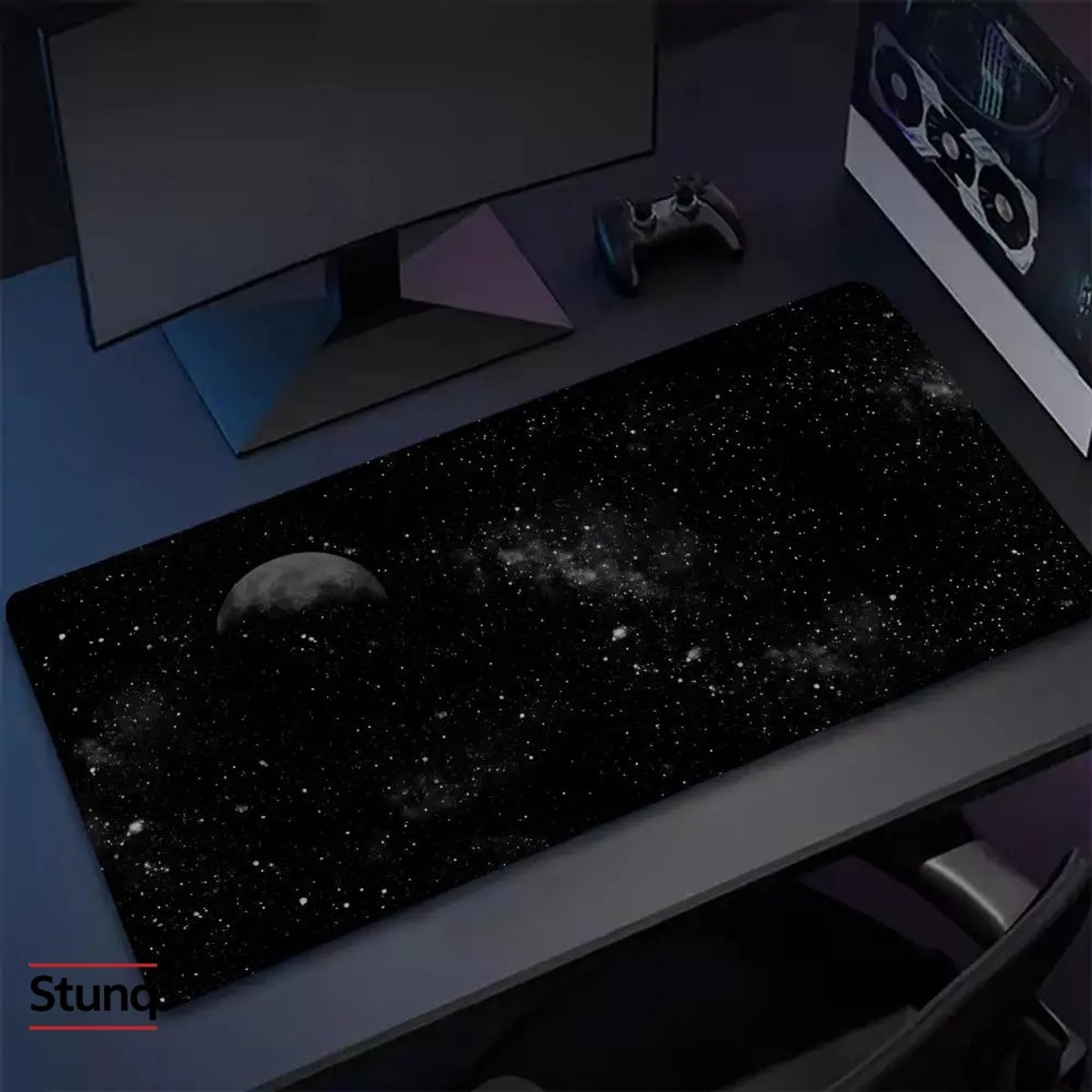 Stunq® XXL Muismat Kosmische Planeten - Anti-slip Bureaumat voor Gaming en Werk
