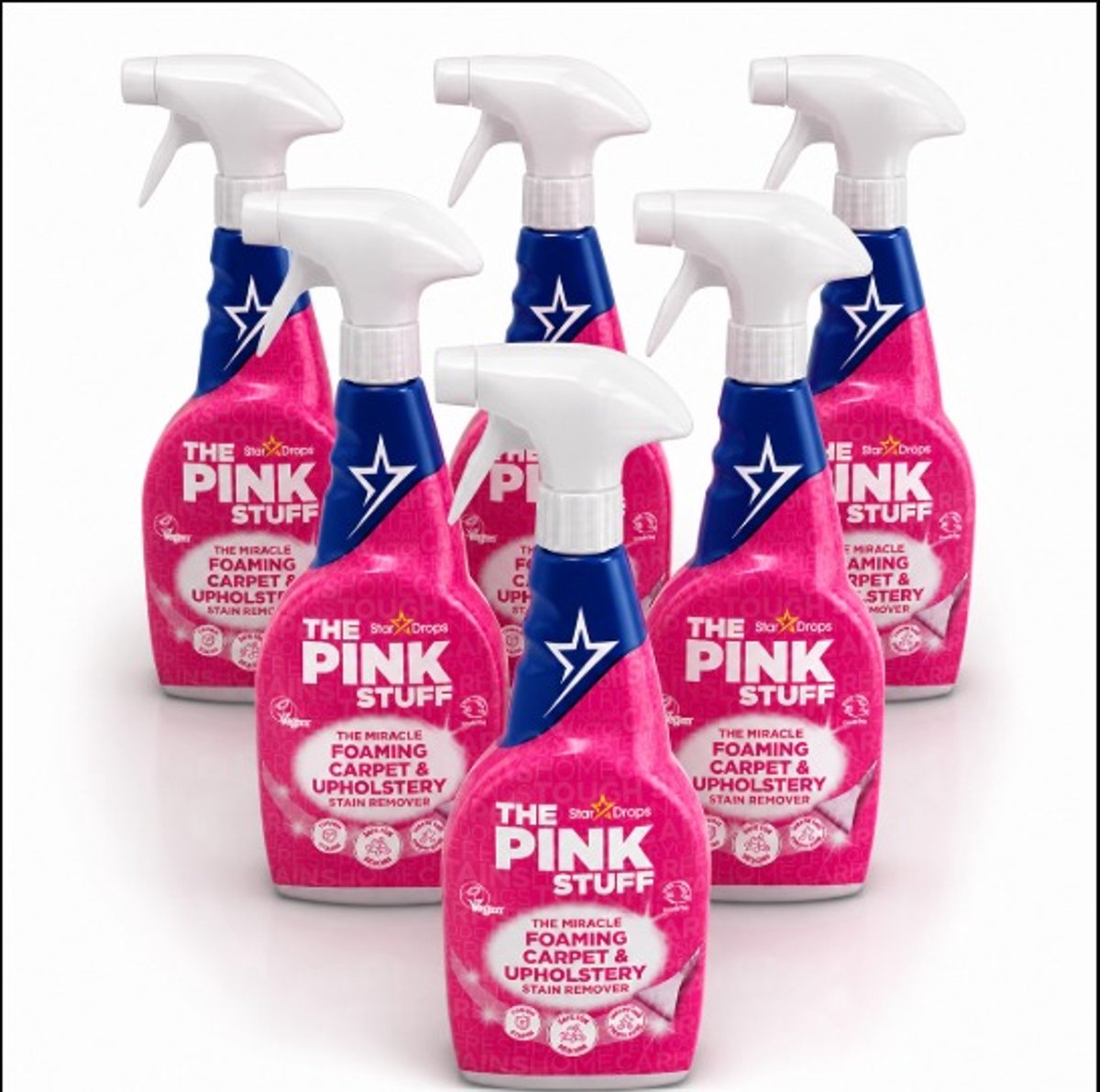 THE PINK STUFF - Foaming Carpet & Upholstery Stain Remover – 6x500 ml