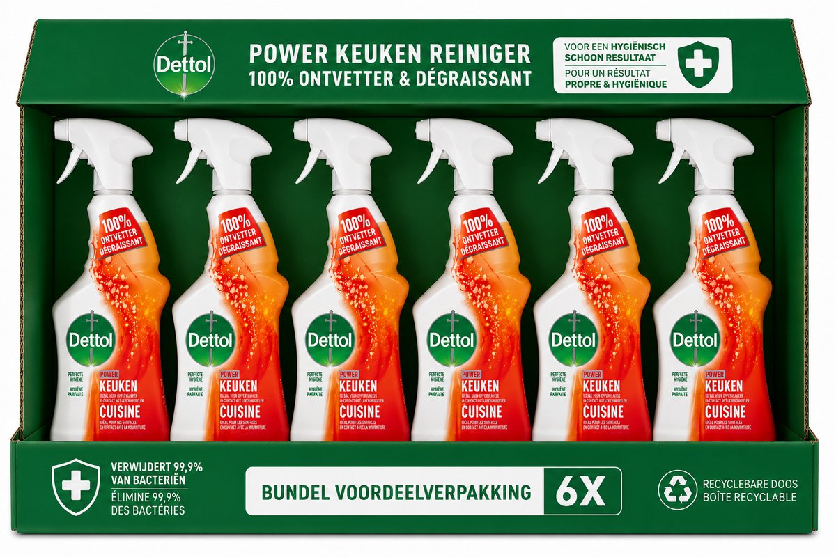 Dettol - Power & Pure - Keuken - 6 x 500 ml