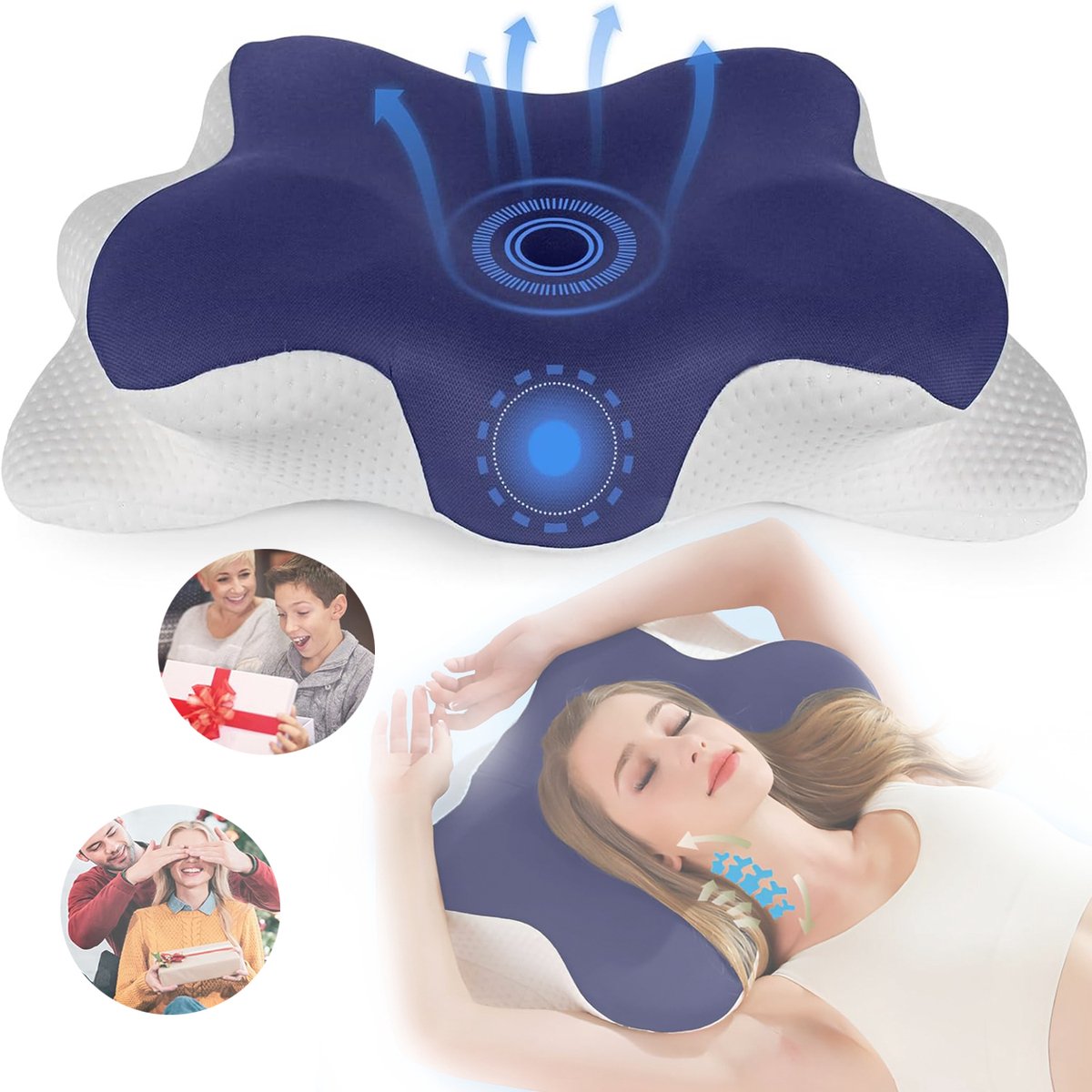 Kussens Van Traagschuim, Kussen in De Vorm Van Een Vlinder, Ergonomische Dubbele Hoogte, Verlichting Van Nek- en Schouderpijn.
