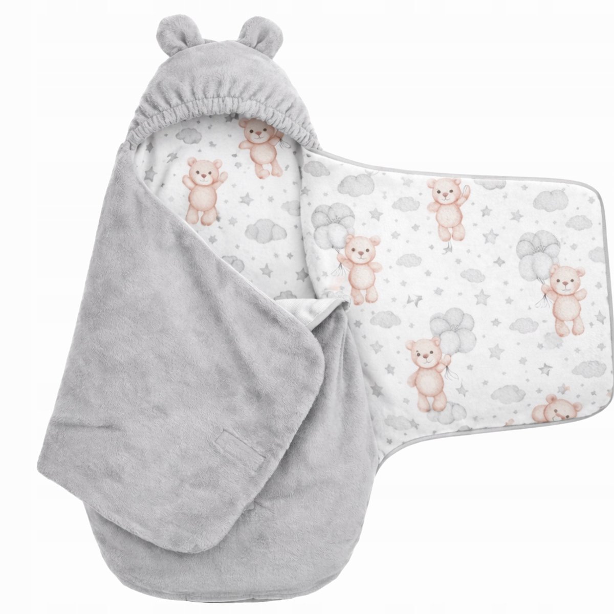 Baby wikkeldeken voor autostoel en draagzak, warm katoen & pluche