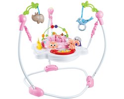 Eco Toys Baby Jumper - Baby Bouncer - Activiteiten Jumper Baby - Activity Center - Speelgoed Stoel - Woods Roze