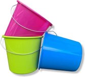 Emmer -huishoud - 10 Liter - Emmers - Lentekleuren- 3 stuks