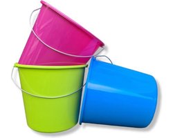 Emmer -huishoud - 10 Liter - Emmers - Lentekleuren- 3 stuks