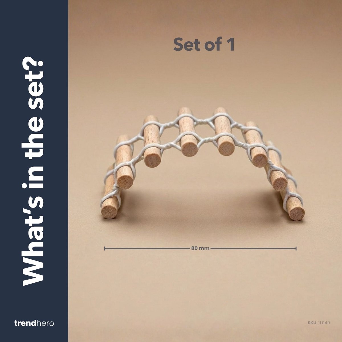 Brugje - Decoratief mini bruggetje - Donkerbruin - 8 cm lang