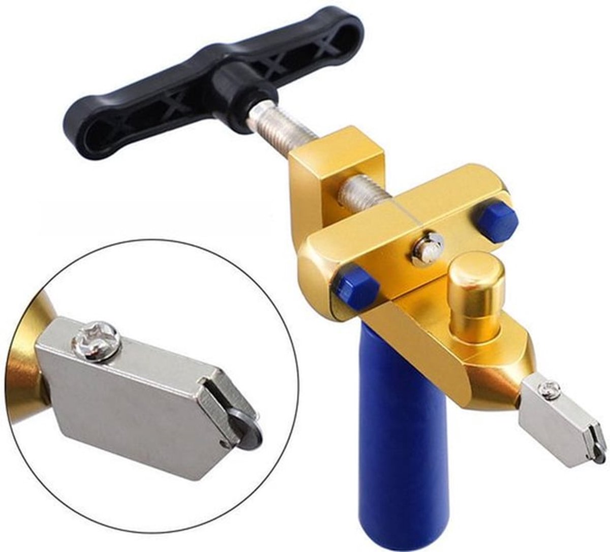 Geïntegreerde tegelzaag, multifunctionele tegelopener, 2-in-1 glas snijder, glas- en tegelzaag, handgereedschap, handmatig draagbaar gereedschapskit, zwart
