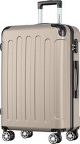 TRVLMORE Reiskoffer Middelgroot - 65x44x25 cm - 70L - Cijferslot - 4 Spinnerwielen 360° - Champagne