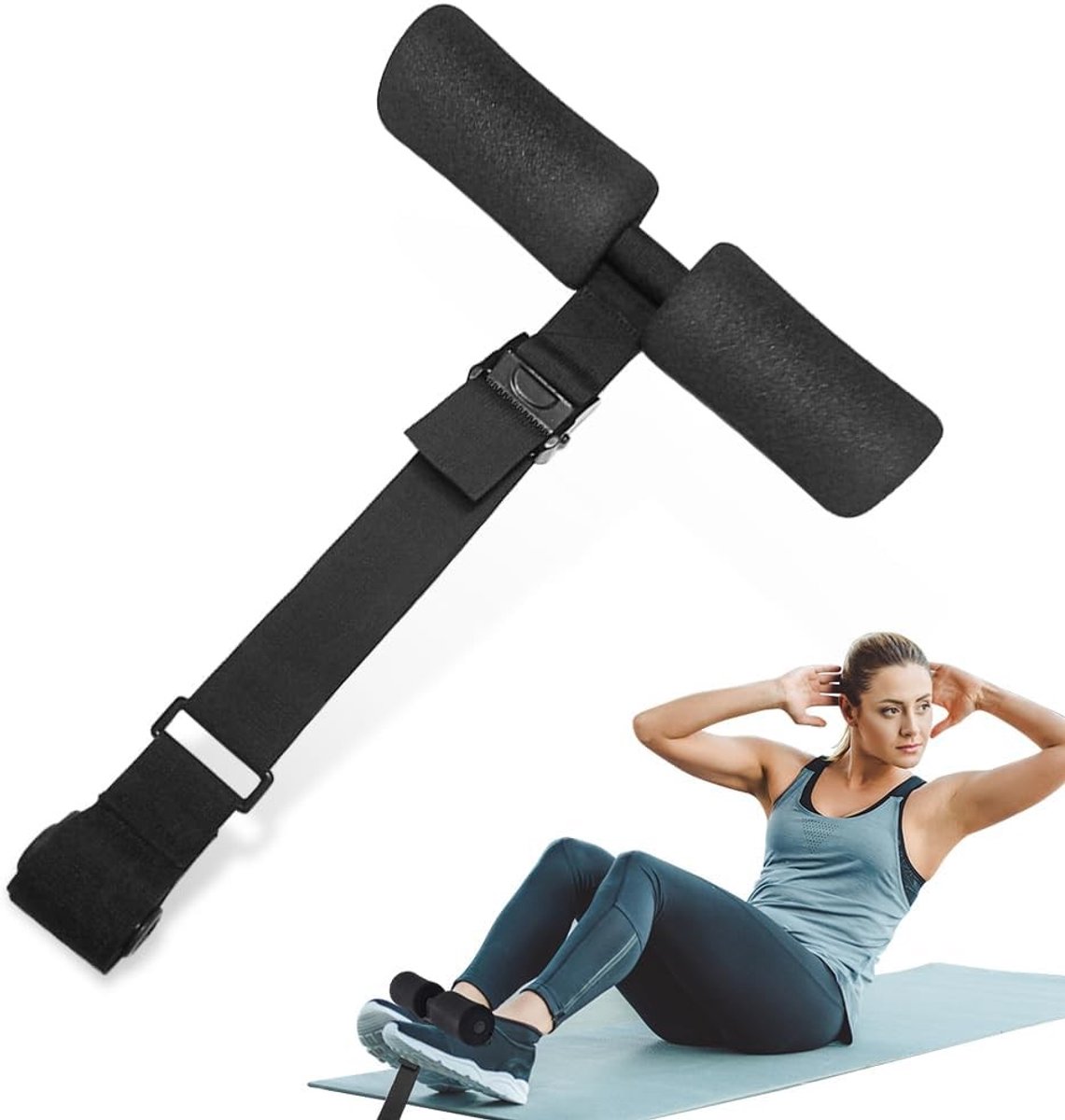 Topfinel Nordic Curl Hamstring Curl Strap - Verstelbare Hamstrings Strap voor Krachttraining, Stretching en Buikspieroefeningen