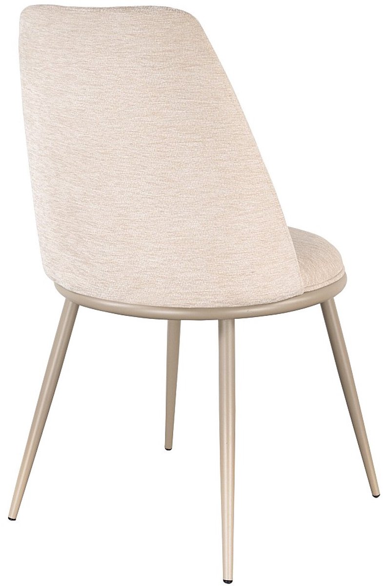 Vente-unique Set van 2 stoelen in gestructureerde stof en metaal - Beige - NEBINA