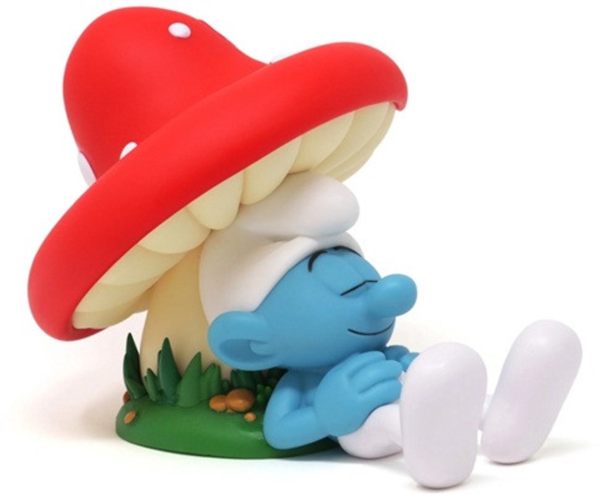 Spaarpot luilaksmurf bij de paddestoel - Plastoy