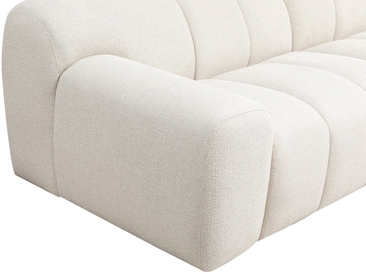 Vente-unique Driezitsbank in beige chenillestof ATUJU