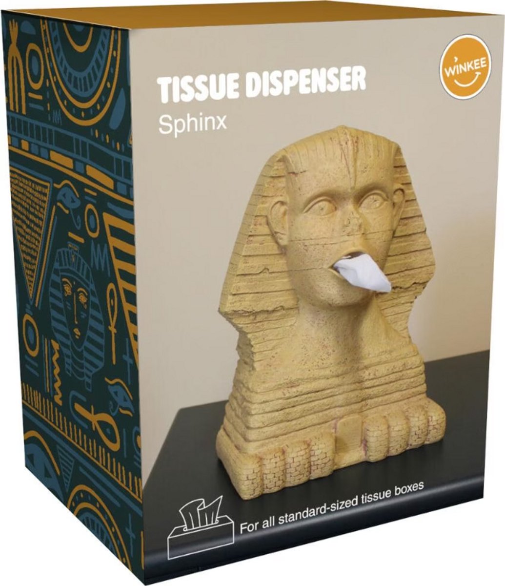 Winkee Sphinx Tissue Dispenser – Unieke Tissuehouder in de Vorm van de Sfinx