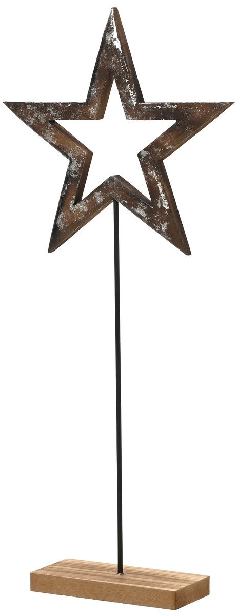 Kaemingk kerstster op houten voet bruin antiek 46 cm