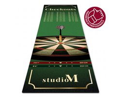 Studio M Dartmat Premium - 285 x 80 cm - Extra Vloerbescherming - Inclusief Uitwerpschema - Officiële Afmetingen - Antislip - Dartmat voor onder Dartboard - Cadeautip