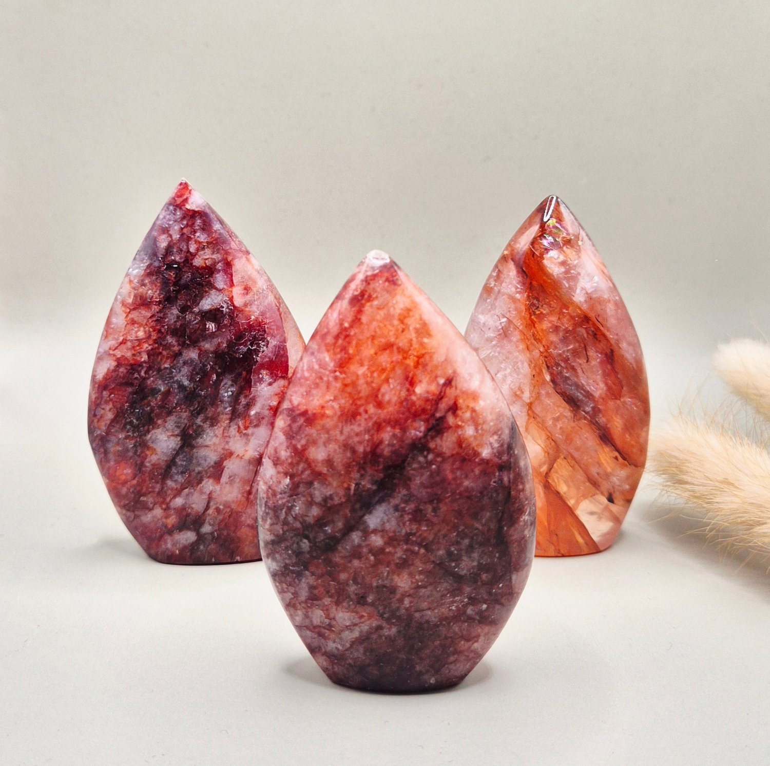 Moonlight Gemstones Edelsteen Fire Quartz Flame 7-9cm Meerkleurig