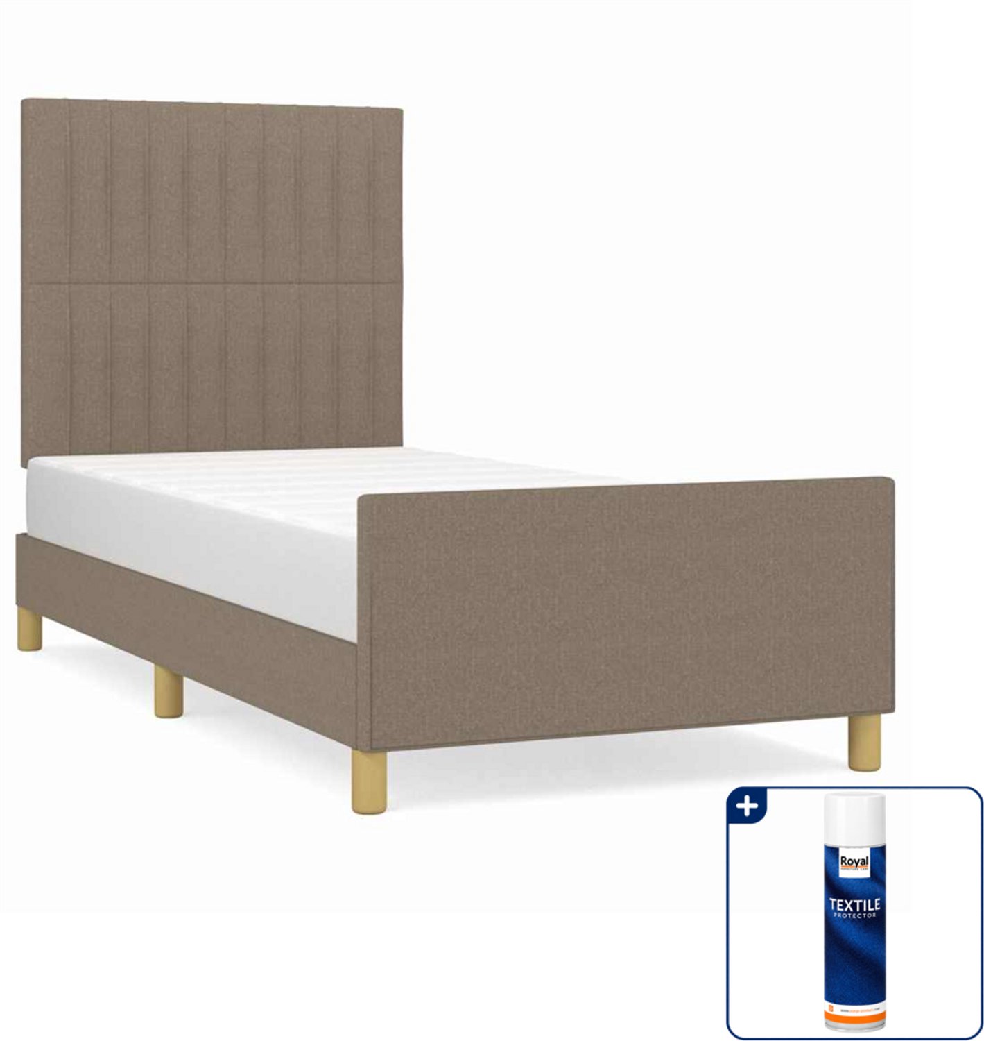 vidaXL bedframe 100 x 200 cm - stof - taupe - Inclusief textielbeschermer 500 ml
