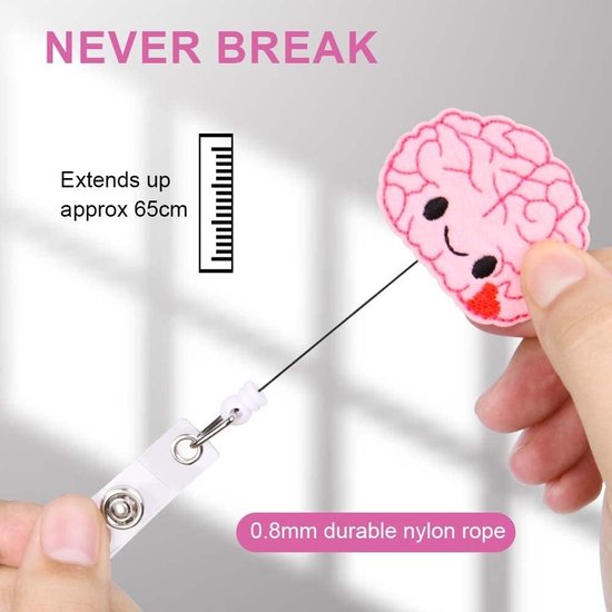 Retractable Badge Reel Houder Set van 4, Schattige ID Badge Clips met Vilt en Kleurige Ontwerpen — afbeelding 3