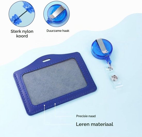 ID Badge Houder Set van 2, Inclusief Retractable ID Badge Reel, Ideaal voor School, Werk en Evenementen, Lichtblauw en Duurzaam — afbeelding 2