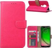 Xssive Hoesje voor Motorola Moto G7 Power - Book Case - Pink