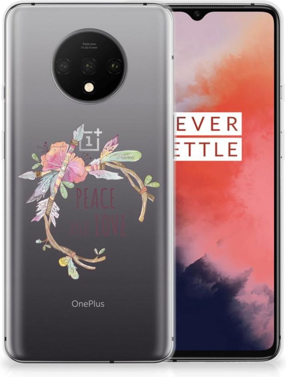 Back Cover voor OnePlus 7T Telefoonhoesje met Naam Boho Text