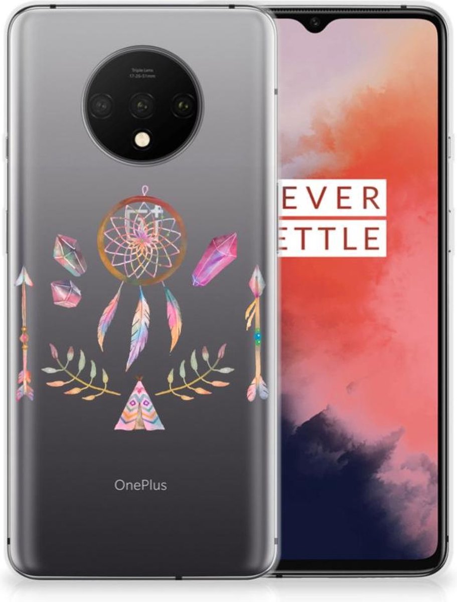 OnePlus 7T Telefoonhoesje met Naam Boho Dreamcatcher