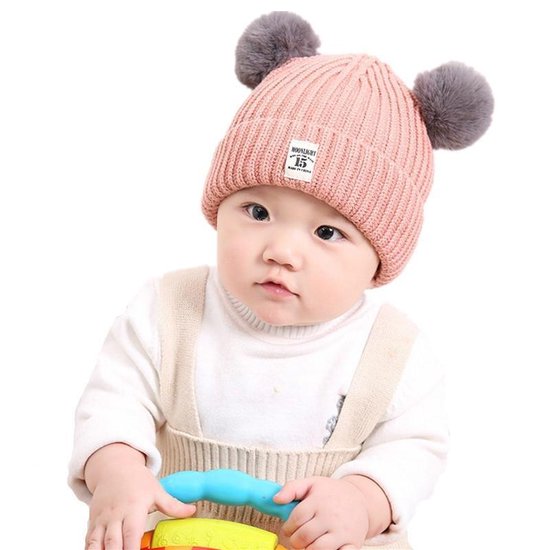 Cache-oreilles en coton à double boule pour enfants d'automne et d'hiver  Taille du... | bol.com