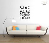 Muursticker - Save Water Shower Together - 58x72 - Zwart