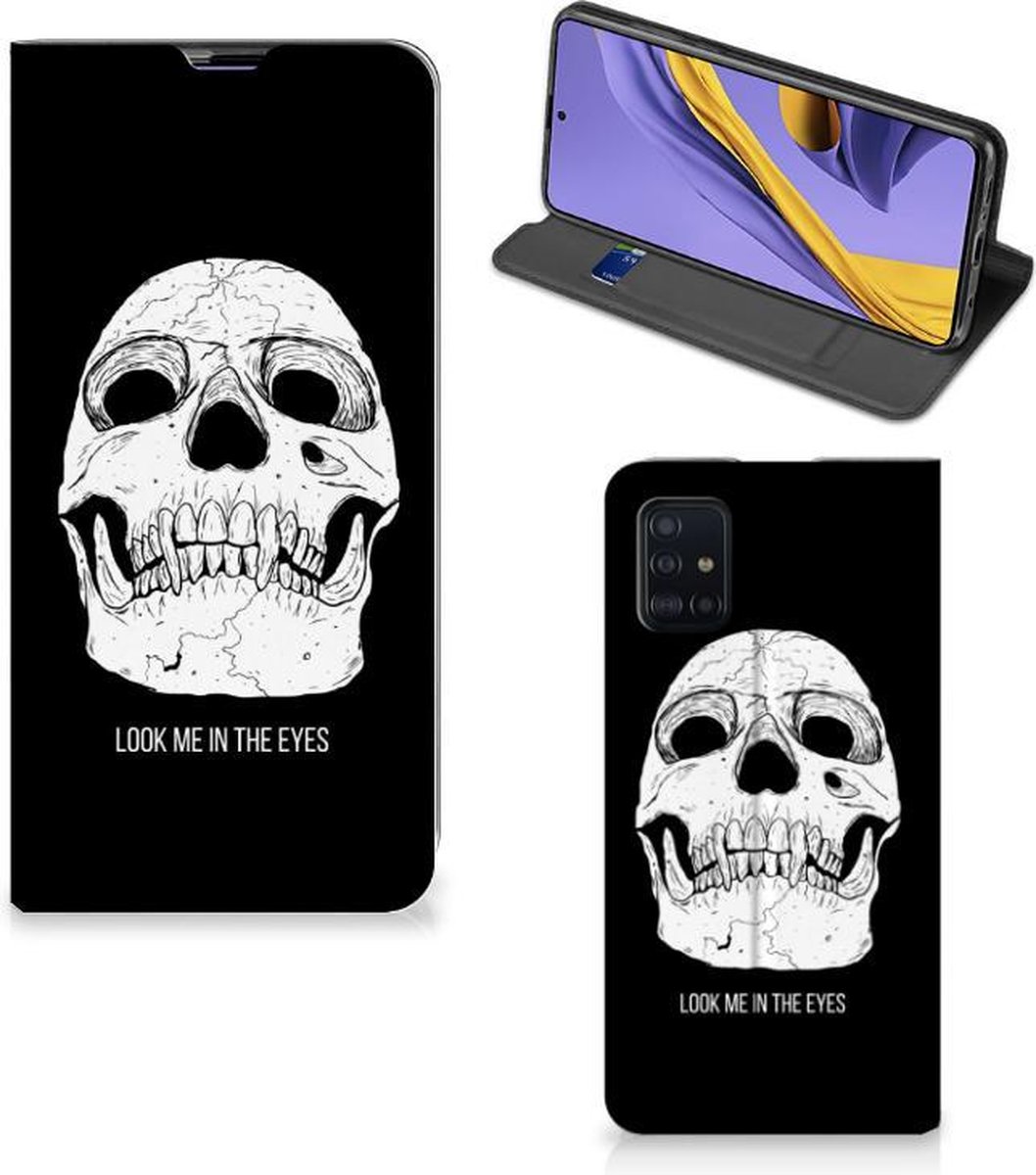 Mobiel BookCase Samsung Galaxy A51 Skull Eyes