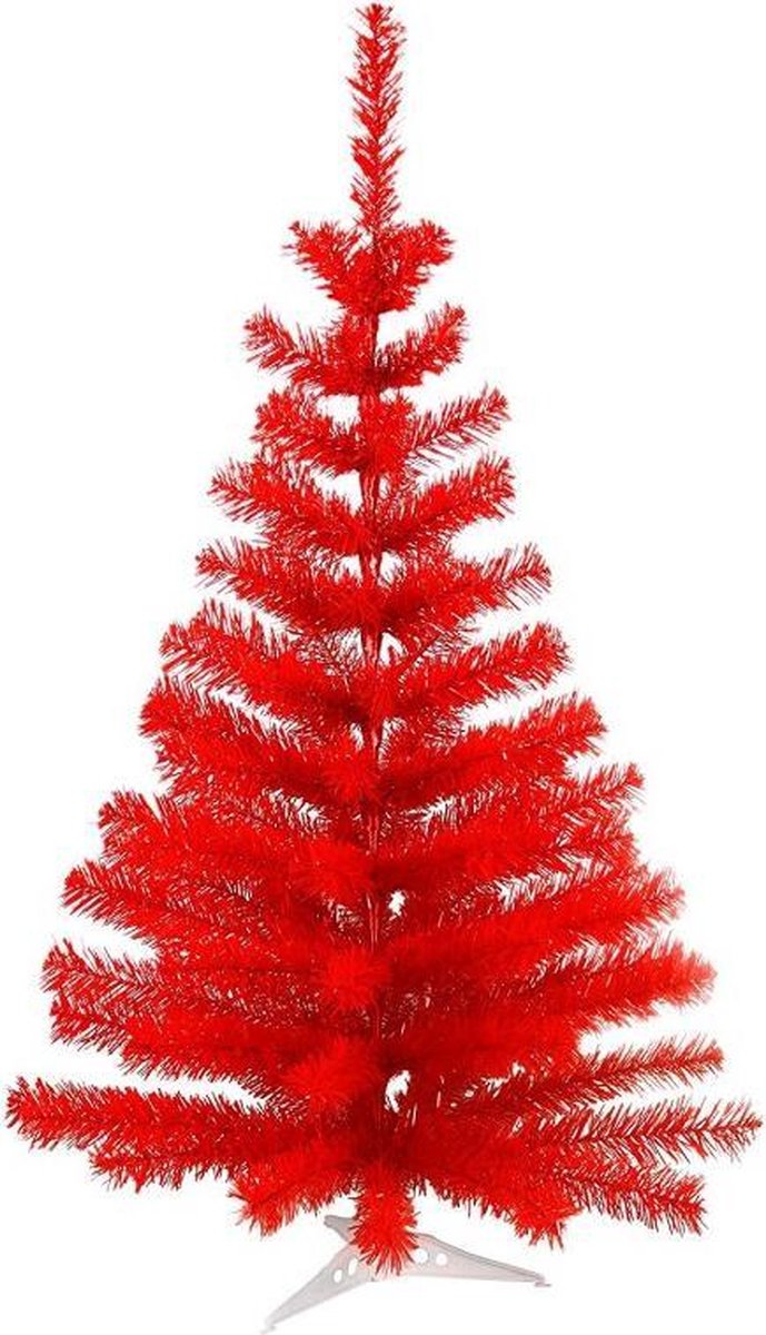 Rode Kunst Kerstboom met Standaard 45 cm