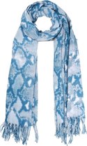 Dielay - Zachte Sjaal met Slangenprint - 180x70 cm - Blauw