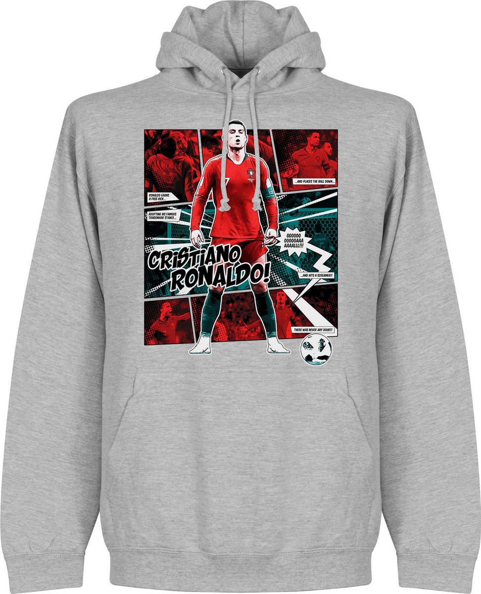 Ronaldo Portugal Comic Hoodie - Grijs  - XL