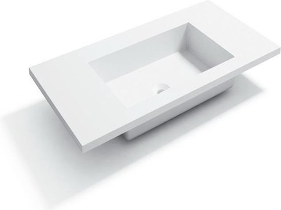 Bagnotti Beta Solid Surface Enkele Wastafel - 60cm - Zonder Kraangat -  Acryl Wit | bol.com