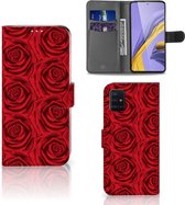 Geschikt voor Samsung Galaxy A51 Hoesje Rood Rose