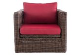 Clp Tibera - Fauteuil - 5mm Polyrotan - Bruin gemeleerd Rood