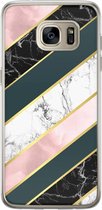 Samsung Galaxy S7 Edge siliconen hoesje - Marble stripes