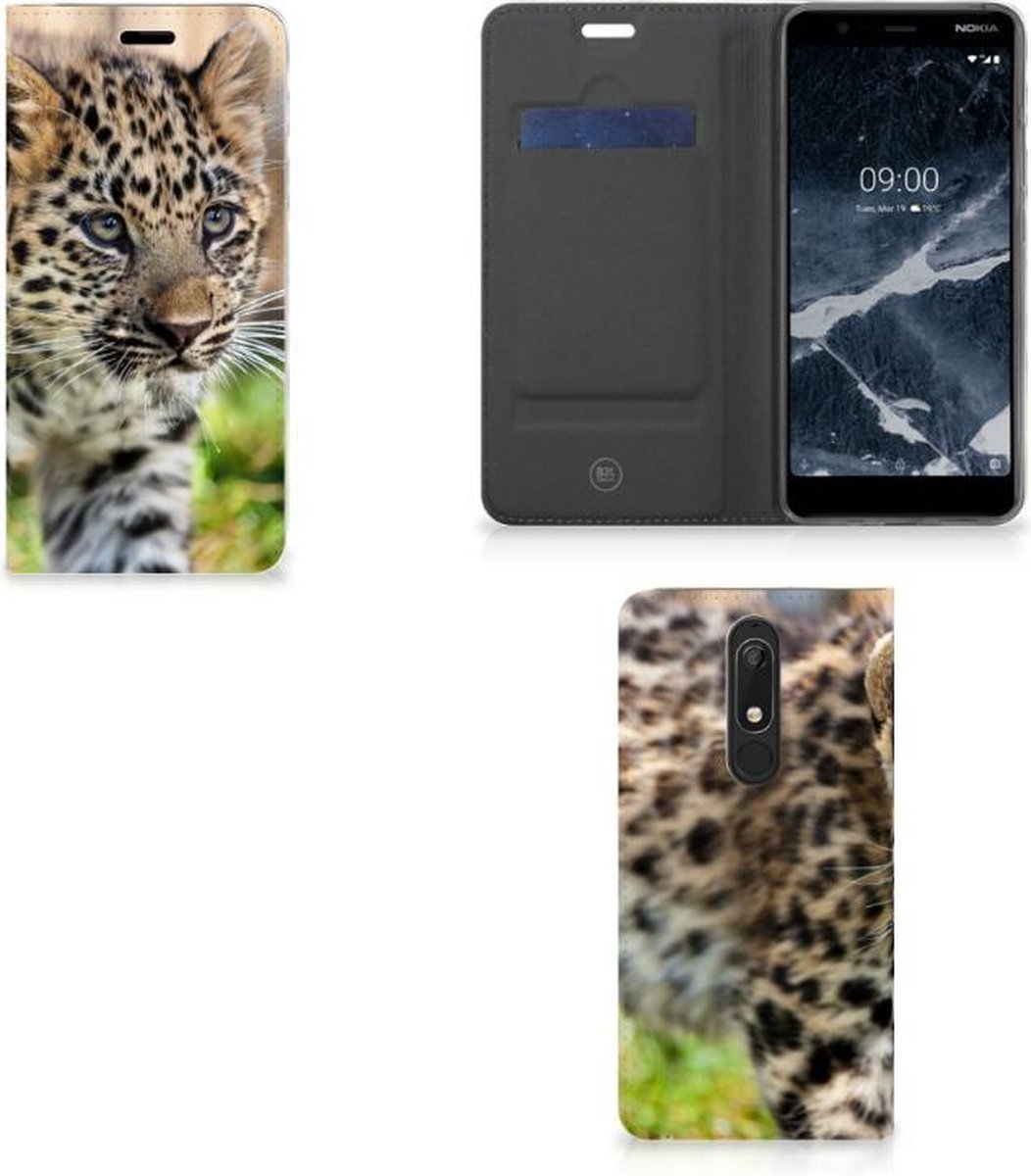 Nokia 5.1 (2018) Hoesje maken Baby Luipaard