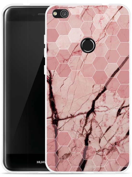 Huawei P8 Lite (2017) Hoesje Pink Marble | bol.com