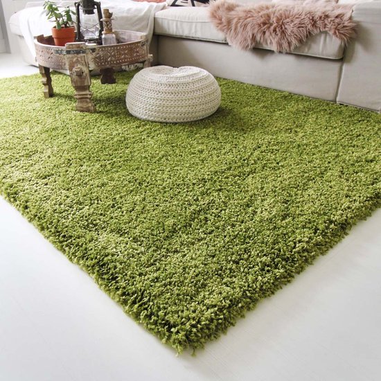 Hoogpolig vloerkleed shaggy Royal 5cm hoogte - groen 200x290 cm