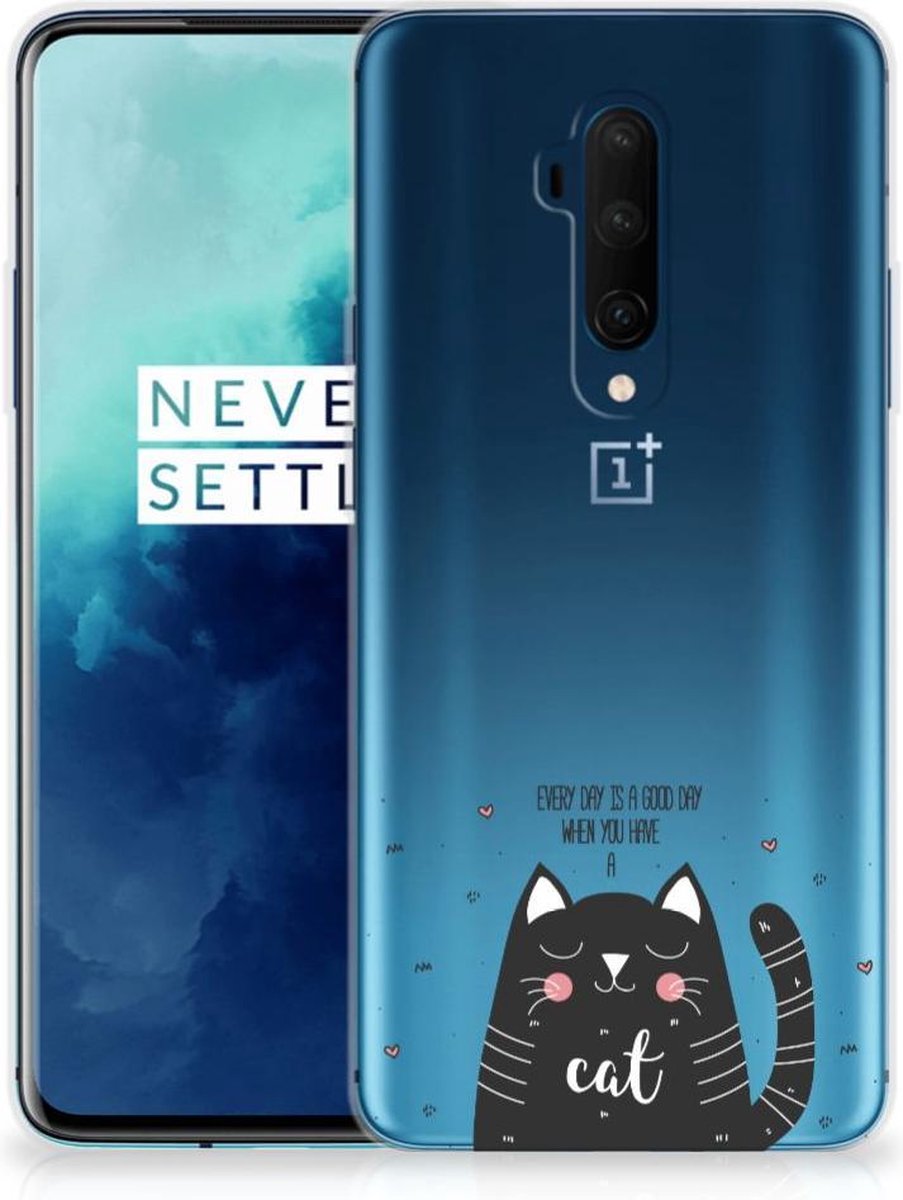 OnePlus 7T Pro Telefoonhoesje met Naam Cat Good Day