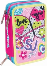 Meisjesjurk fuchsia met pailletjes-116