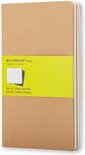 Set van 3 bruine Moleskine cahiers met een gele band met het opschrift 'cahiers Collection'.
