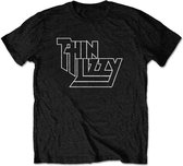 Thin Lizzy Heren Tshirt -S- Logo Zwart