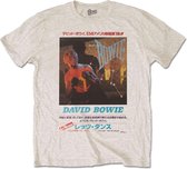 David Bowie - Japanese Text Heren T-shirt - S - Creme