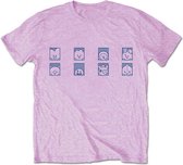 BT21 Heren Tshirt -S- Group Squares Roze